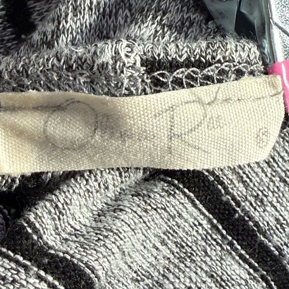 Olivia Rae Open Front Long Cardigan Striped Gray And Black Stripes - Picture 2 of 8